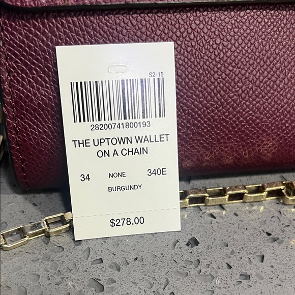 Henri Bendel Deep Red Clutch with Gold Chain - Picture 3 of 13